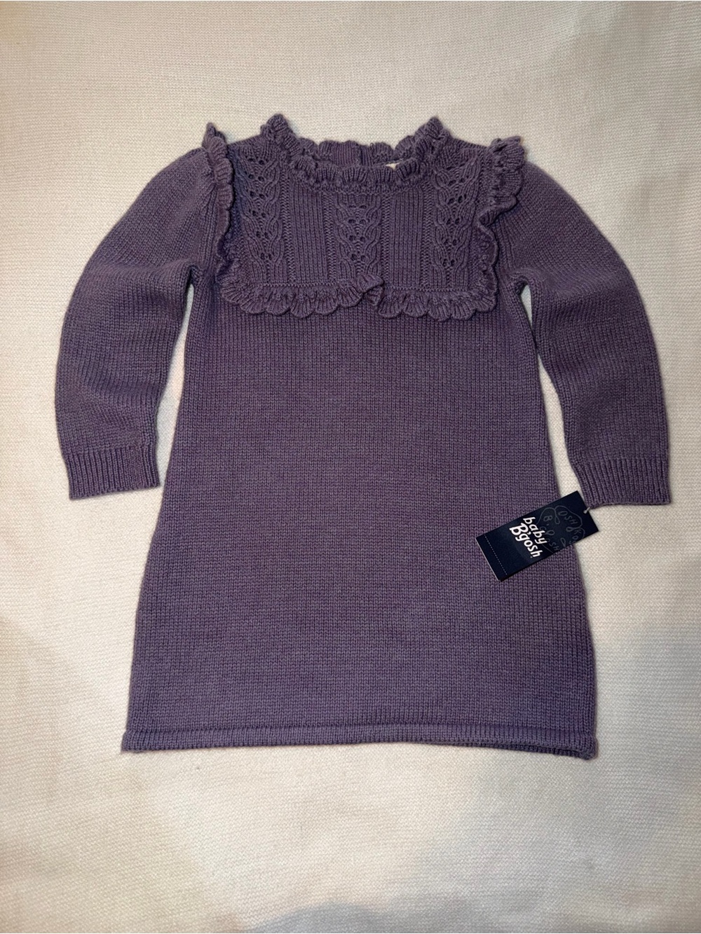 OshKosh B'gosh Lavender Knit Dress with Scalloped Yoke
